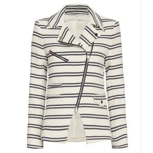 $650 Veronica Beard Structured Moto Jacket Blazer